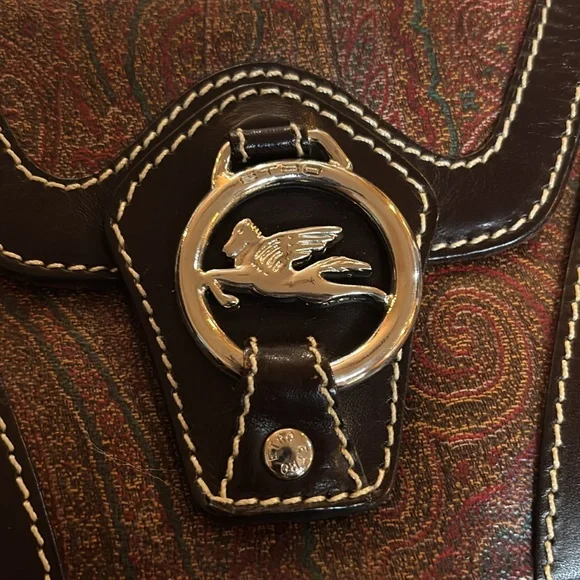 ETRO PRISTINE Elegant Brown Paisley Bag - Picture 3 of 10